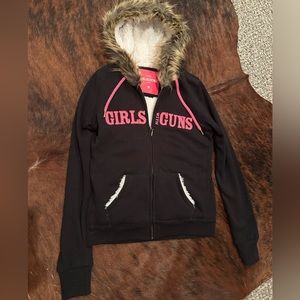 Girls with guns zip up jacket